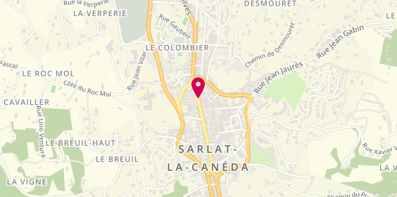 Plan de Bijouterie Francis Merilhou SAS, 9 Rue de la République, 24200 Sarlat-la-Canéda