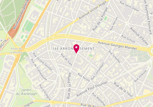 Plan de De Belormont, 59 Rue de la Pompe, 75116 Paris