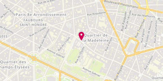 Plan de L'Atelier de l'Élysée, 84 Rue du Faubourg Saint-Honoré, 75008 Paris