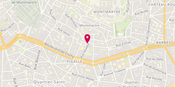 Plan de Grenats et Taffetas, 25 Rue Houdon, 75018 Paris