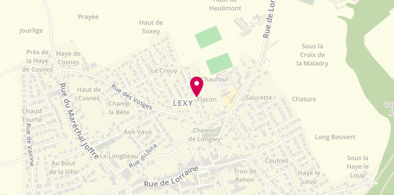 Plan de Edora, Centre Commercial E. Leclerc
Les Maragolles, 54720 Lexy
